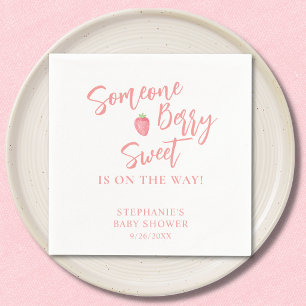 Erdbeer-Baby-Party  Serviette