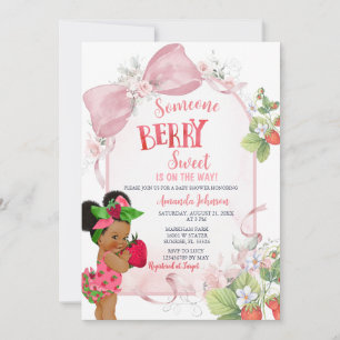 Erdbeer-Baby-Party Süße Beeren-Einladung Einladung