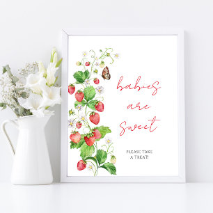 Erdbeer-Baby-Shower-Babys sind süß Poster