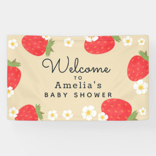 Erdbeer-Baby-Shower- Banner