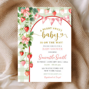 Erdbeer-Baby-Shower-Einladung Einladung