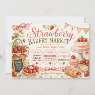 Erdbeer-Bäckerei-Markt-Design Einladung