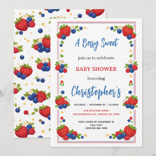 Erdbeer Blaubeer Beeren Süße Babyparty Einladung