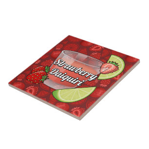 Erdbeer-Daiquiri-Cocktail Fliese