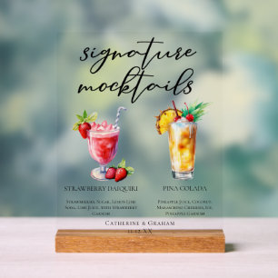 Erdbeer Daiquiri Piña Colada gemixte Mocktails Acrylschild
