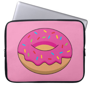 Erdbeer-Donut mit Streuseln Cartoon Laptopschutzhülle