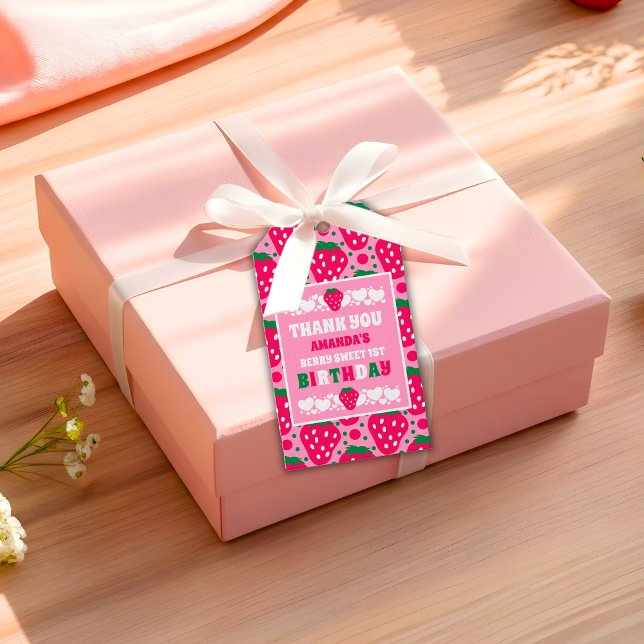 Erdbeer-Erstgeburtstagsfeier Geschenkanhänger (Von Creator hochgeladen)