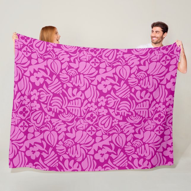Erdbeer-Fantasie in Rosa Fleecedecke (Beispiel)