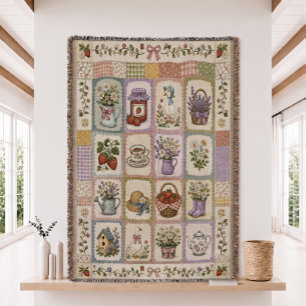 Erdbeer-Gans-Quilt-Gewebe-Wurfdecke Decke