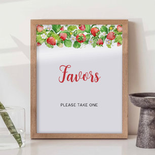 Erdbeer Geschenke Tischschild Poster