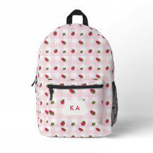 Erdbeer Gingham Individuelle Initialen Rosa Süß