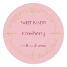 Erdbeer-Gold-Kleingewerbe-Bäckerei-Etikett
