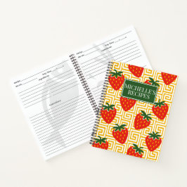 Erdbeer-Griechischer-Schlüssel-Rezept Notizbuch