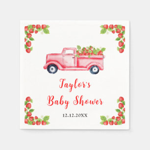 Erdbeer-LKW-Baby-Party Serviette