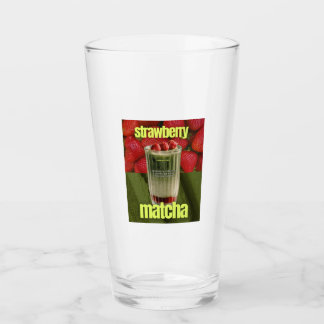 Erdbeer-Matcha-Latte-Plakat – Trendiges Café-Geträ Glas