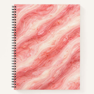 Erdbeer-Milchshake-Marmor-Textur Notizbuch
