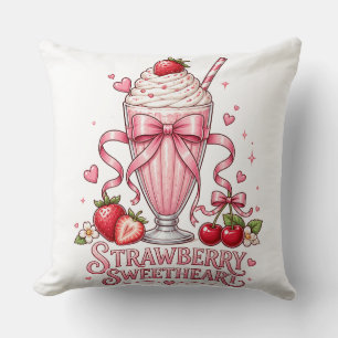 Erdbeer-Milchshake Süßes Rosa Dessert Leckerbissen Kissen