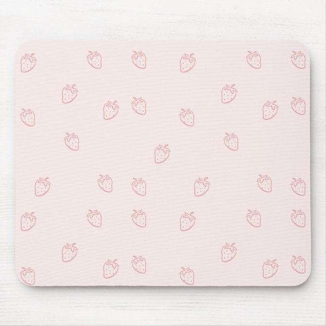 Erdbeer-Minimalismus Mousepad (Vorne)