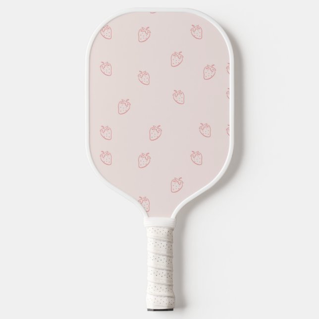 Erdbeer-Minimalismus Pickleball Schläger (Vorderseite)