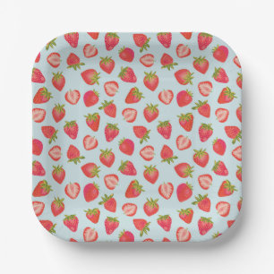 Erdbeer-Minz-Papier-Picknick-Party-Teller Pappteller
