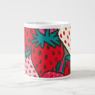 Erdbeer-Muster Jumbo-Tasse