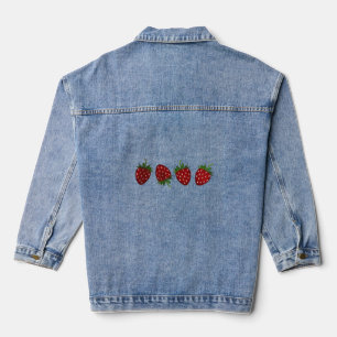 Erdbeer-Panel Jeansjacke