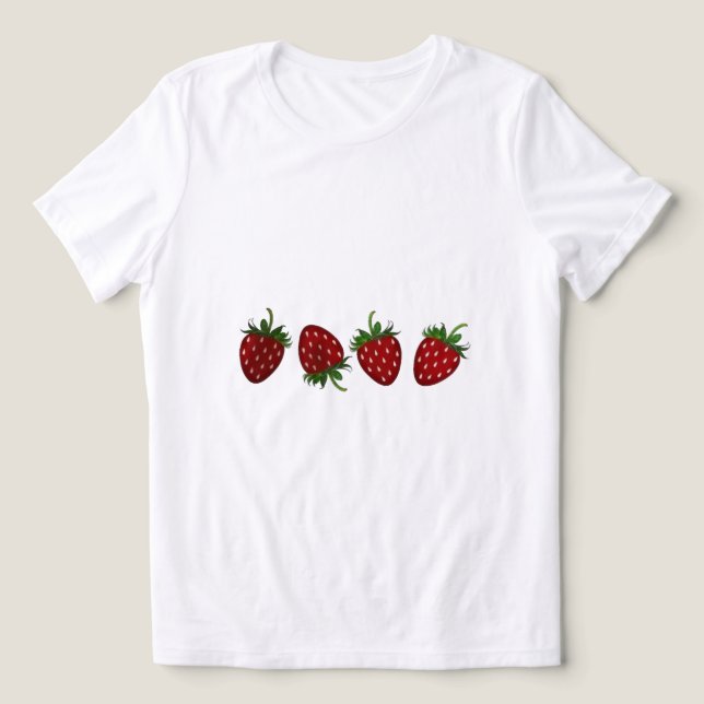Erdbeer-Panel Tri-Blend Shirt (Design Vorderseite)