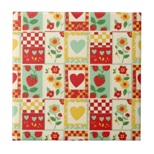 Erdbeer-Patchwork-Picknick (1) Fliese