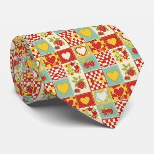 Erdbeer-Patchwork-Picknick (2) Krawatte