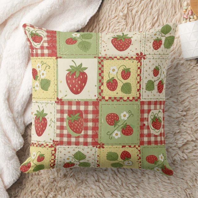 Erdbeer-Patchwork-Picknick (6) Kissen (Decke)