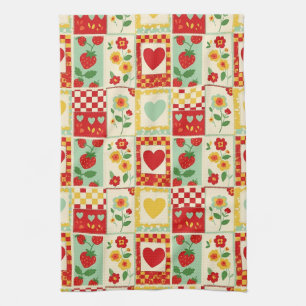 Erdbeer-Patchwork-Picknick Geschirrtuch