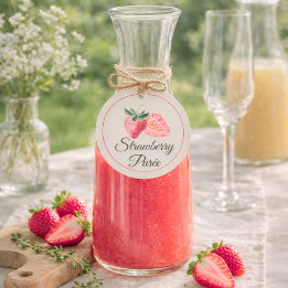 Erdbeer-Püree Mimosa Bar Flasche Geschenkanhänger