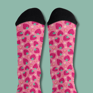 Erdbeer Regenbogen Gänseblümchen Muster Socken