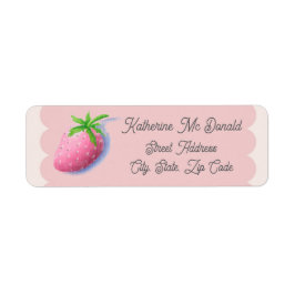 Erdbeer-Rücksende-Adressaufkleber Pink Cottagecore