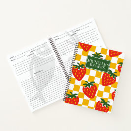 Erdbeer-Rustikal-Bauernhaus-Land-Check-Rezept Notizbuch
