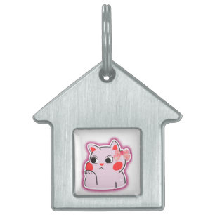 Erdbeer-Schleife Rosa Kitty – Süßes Cartoon-Design Tiermarke