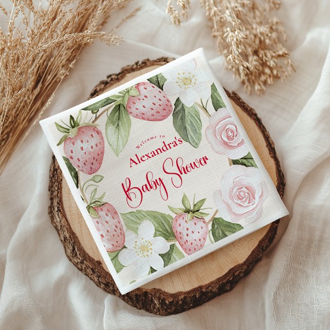 Erdbeer-Wald-Baby-Party Serviette (Von Creator hochgeladen)