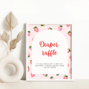 Erdbeer-Windel-Raffle Sommer-Baby-Party Poster