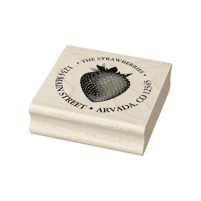 Erdbeeradresse Gummi Briefmarke Gummistempel (Stempel)