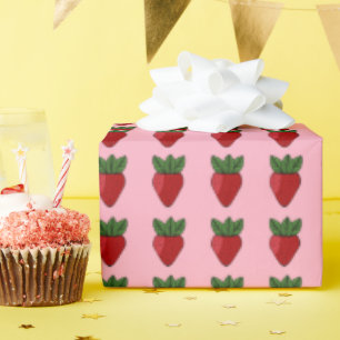 Erdbeerausdruck (benutzerdefinierbar) geschenkpapier