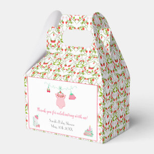 Erdbeerbaby-Outfit mit Muster Baby Shower Geschenkschachtel