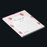 Erdbeerbeere - Meldung "Sweet Time Capsule" Notizblock<br><div class="desc">Erdbeere Beeren Sweet Time Kapsel Meldung Notepad. Matching-Elemente sind verfügbar.</div>