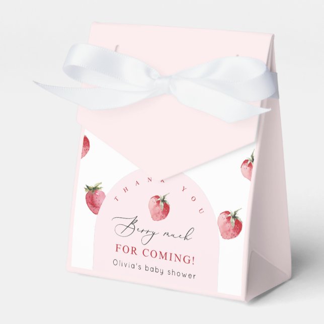 Erdbeerbeere, süße Babydusche Geschenkschachtel (Vorderseite)