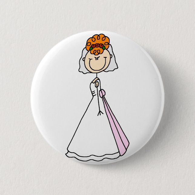 Erdbeerblonde Braut-Taste Button (Vorderseite)