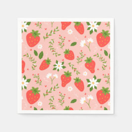 Erdbeerblüte Serviette