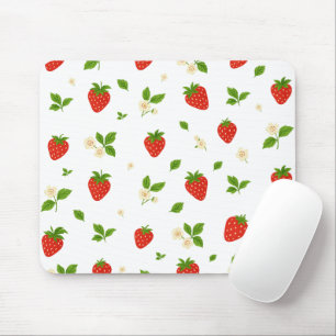 Erdbeerblüten-Mauspad, süße Wasserfarben Mousepad