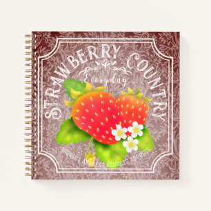Erdbeerbraun mit Rahmen-Notebook Notizbuch