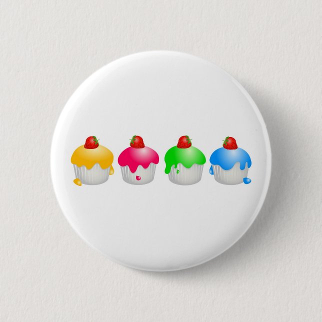 Erdbeerbrötchen Button (Vorderseite)