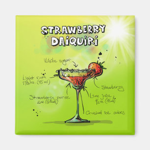 Erdbeerdaiquiri-Rezept - Cocktail-Geschenk Magnet