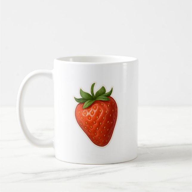 Erdbeerdesign Kaffeetasse (Links)